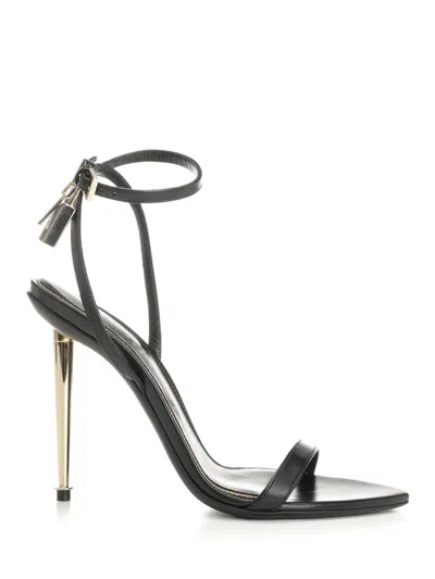 Tom Ford Shiny Kid Pointy Naked Sandal Sandals Black