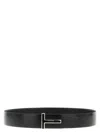 Tom Ford Shiny Leather Belt Belts Black In Black