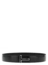 Tom Ford Shiny Leather Belt Belts Black In Black