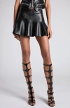 Tom Ford Shiny Plongé Leather Miniskirt In Black