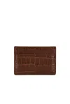 Tom Ford Shiny Printed Croc Exotic Line Classic Card Holder In Brown