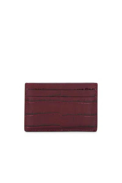 Tom Ford Shiny Printed Croc Exotic Line Classic Card Holder In Red