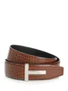 Tom Ford Shiny Printed Croc Reversible T Belt 40 Mm Belts Brown In Brown