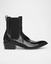 Tom Ford Shiny Python Stamped Leather Chelsea Boots In Multi