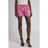 Tom Ford Shiny Rayon Satin Pajama Shorts In Fuchsia Rose