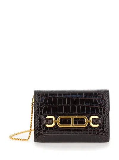 Tom Ford Black Shiny Stamped Whitney Mini Bag