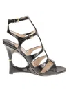Tom Ford Paradis Cutout Croc-effect Leather Wedge Sandals In Black