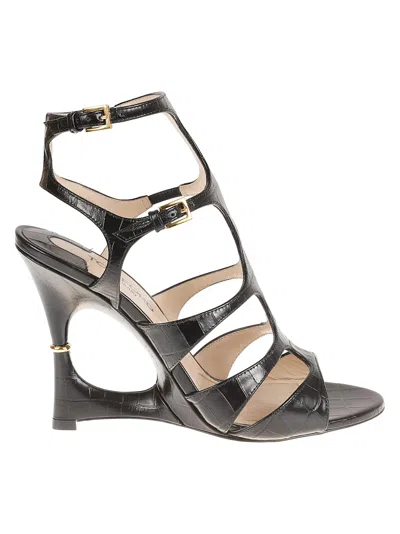 TOM FORD SHINY STAMPED CROC SANDALS