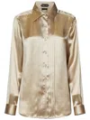 Tom Ford Womens Silk Shirt In Gold In Beige