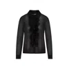 Tom Ford Ruffled Collared Viscose Shirt With Long Sleeves In Black
