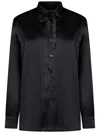 Tom Ford Camicia In Seta Con Dettaglio Plissettato In Black