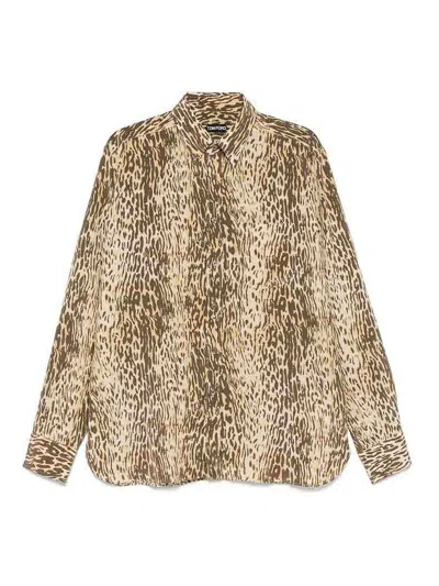 Tom Ford Animal-print Shirt In Multicolor