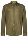 Tom Ford Silk Short-sleeve Shirt For Men In Green