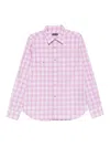 Tom Ford Check-pattern Chest-pocket Shirt In Pink
