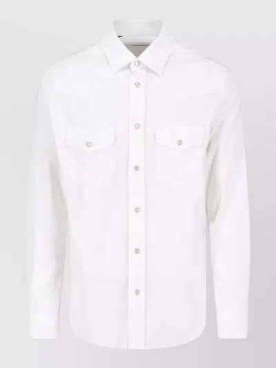 Tom Ford Shirt Regular Fit Collar Lightweight Fabric Long Sleeves In White