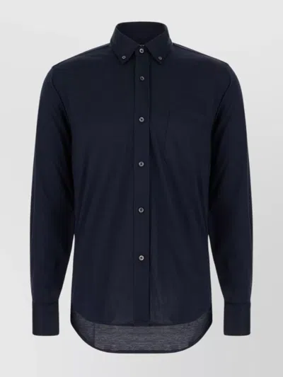 Tom Ford Shirt Silk Blend Collar Buttoned In Black