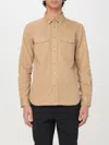 Tom Ford Cotton Shirt With Pockets And Stitching In Beige