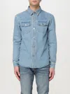 Tom Ford Light Blue Western Panel Shirt With Flap Pockets In Blue