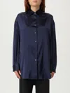 Tom Ford Collared Neck Satin Finish Long Sleeves In Blue