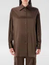 Tom Ford Fluid Silk Charmeuse Shirt In Brown
