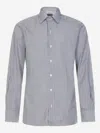 Tom Ford Striped Pattern Button-down Collar Long Sleeves Shirt In White