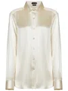 Tom Ford Flowing Ivory White Silk Satin Shirt