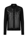 Tom Ford Two-material Overshirt Shirt And Blouse In Black