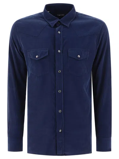 Tom Ford Shirt With Pockets Shirts Blue