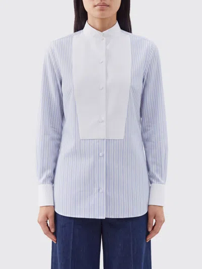 Tom Ford Striped Shirt With Front Detail In Blue