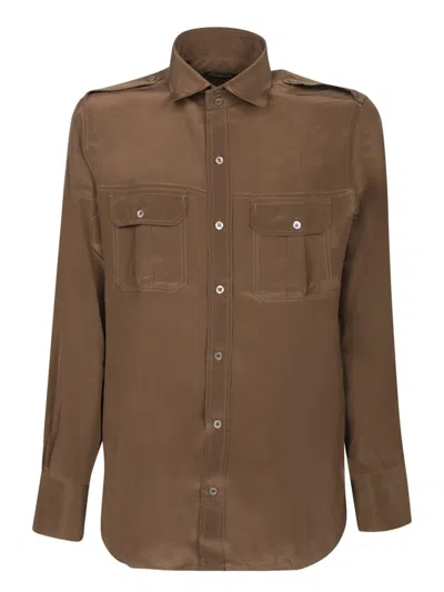 Tom Ford Brown Silk Shirt