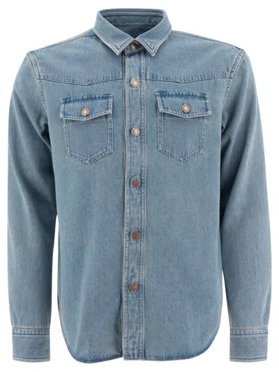 Tom Ford Long-sleeved Denim Jacket In Blue