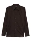 Tom Ford Polka-dot Cotton Shirt In Brown