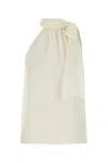 Tom Ford Sleeveless Lavalliere Blouse In Beige