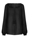 Tom Ford Women's Silk Blouse With Drawstring In Black