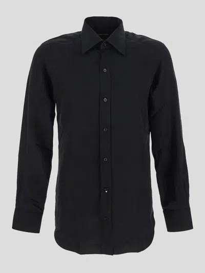 Tom Ford Fluid Silk Slim Fit Shirt In Black
