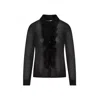 Tom Ford Ruffled Collared Viscose Shirt With Long Sleeves In Black