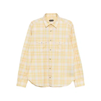 Tom Ford Chest-pocket Checked Shirt In Pink