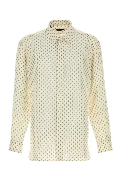 Tom Ford Paisley Print Shirt Shirt And Blouse Beige In White