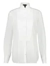 Tom Ford Tailored Black Smoking Shirt With Crisp Collar In White