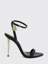 Tom Ford Paintdlock Pointed-toe Buckle Sandals With Signature Metal Heel In Black