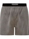 Tom Ford Shorts Stile Pigiama In Seta A Pois In Gray