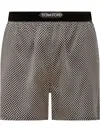 Tom Ford Shorts Stile Pigiama In Seta A Pois In Gray
