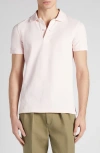 Tom Ford Short Sleeve Cotton Piqué Polo In Dp013 Powder Pink