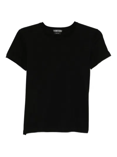 Tom Ford Short Sleeve Crew Neck Sweater In Black