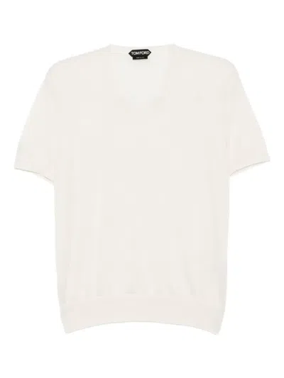 Tom Ford Short-sleeve Crew-neck T-shirt In Neutral