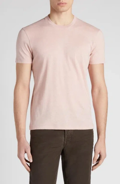 Tom Ford Short Sleeve Crewneck T-shirt In Dusty Pink