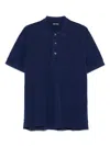Tom Ford Blue Polo T-shirt With Embroidered Tone On Tone Logo In Cotton Man