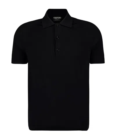 Tom Ford Short-sleeve Polo Shirt In Black