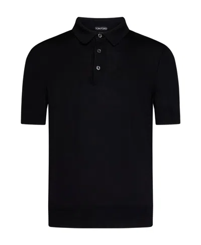 Tom Ford Short-sleeve Polo Shirt In Black
