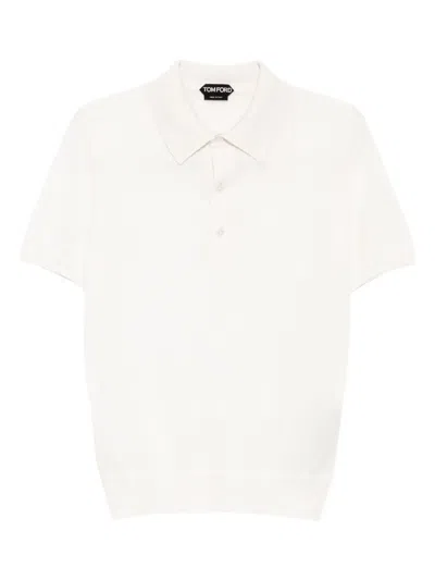 Tom Ford Short-sleeve Polo Shirt In White